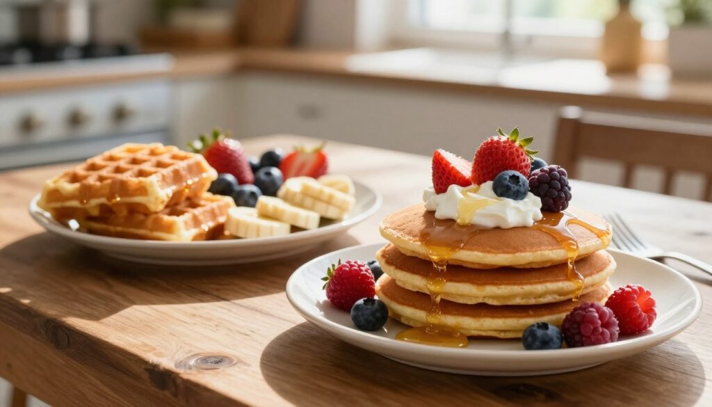 High-protein pancakes and waffles High-protein pancakes and waffles
