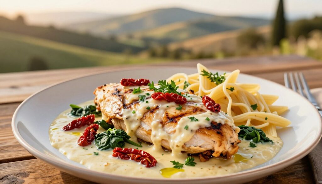 Tuscan chicken recipe with creamy sauce Tuscan chicken recipe with creamy sauce