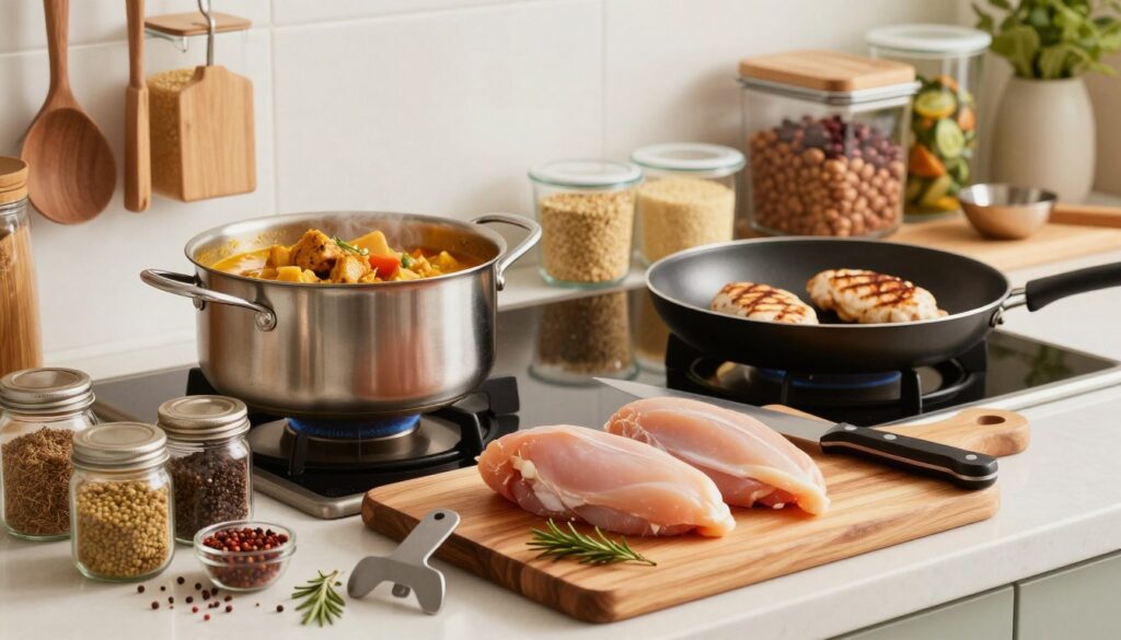 kitchen essentials for high protein chicken recipes